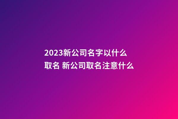 2023新公司名字以什么取名 新公司取名注意什么-第1張-公司起名-玄機派